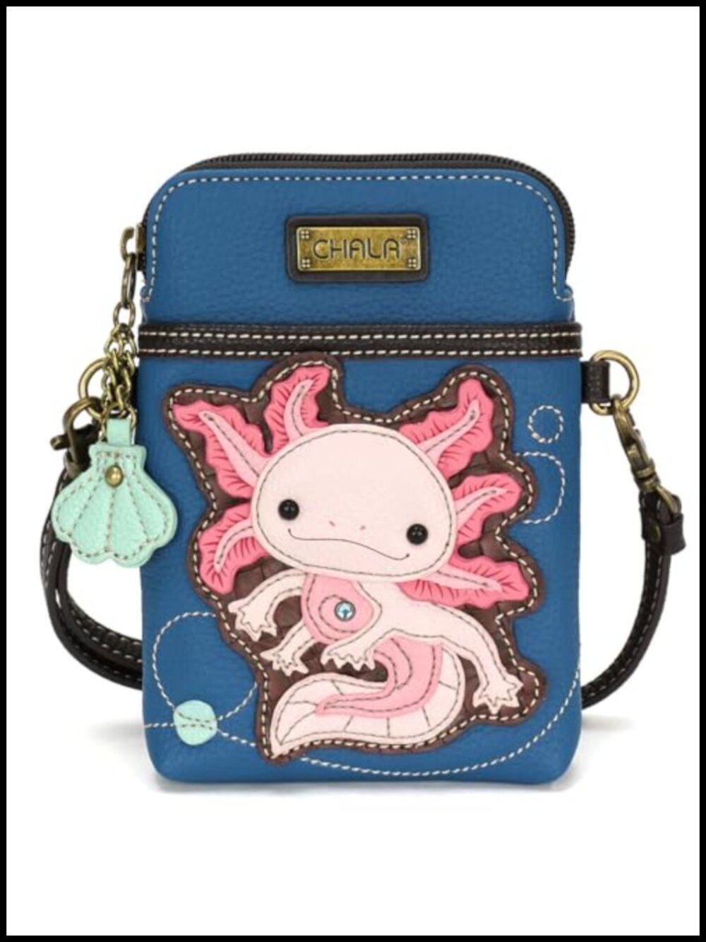CHALA Cell Phone Crossbody Purse PU Leather & Canvas Adjustable Strap Handbag